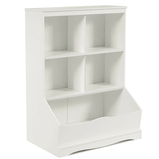 3-Tier Wooden Bookshelf with Spacious Storage Space for Playroom Bedroom