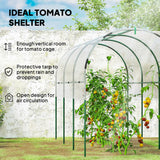 Outsunny Tunnel Tomato Greenhouse with 4 Hoops and Top Tap, Pointed Bottom and Guy Ropes, 400 x 123 x 171 cm, Clear