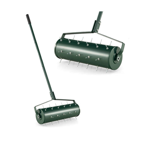 18/21 Inch Manual Lawn Aerator with Detachable Handle and Tine Spikes-21 inches