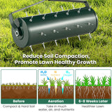 18/21 Inch Manual Lawn Aerator with Detachable Handle and Tine Spikes-21 inches