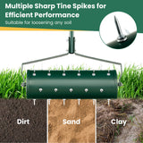 18/21 Inch Manual Lawn Aerator with Detachable Handle and Tine Spikes-21 inches