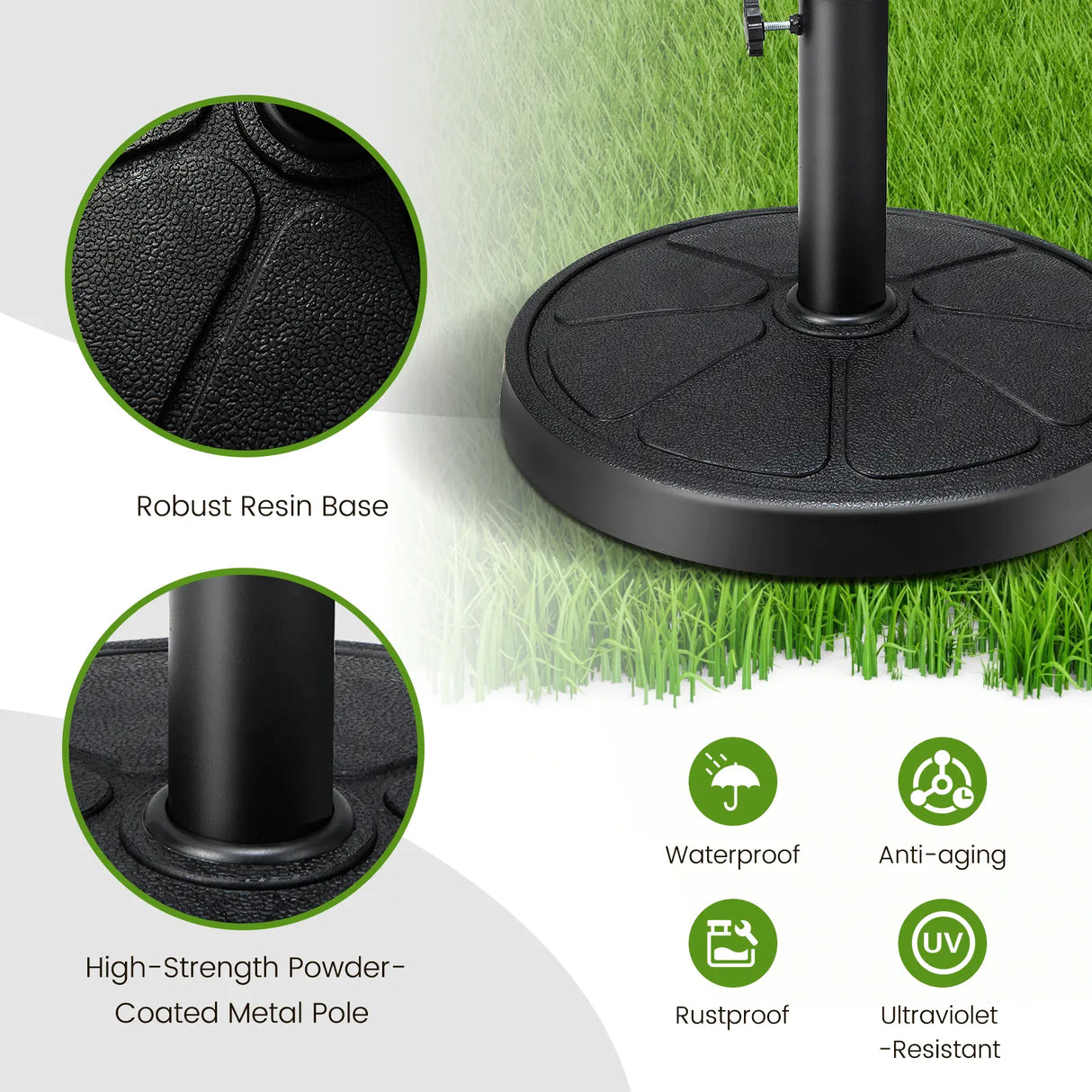 40LBS 21.5Inch Round Outdoor Umbrella Base