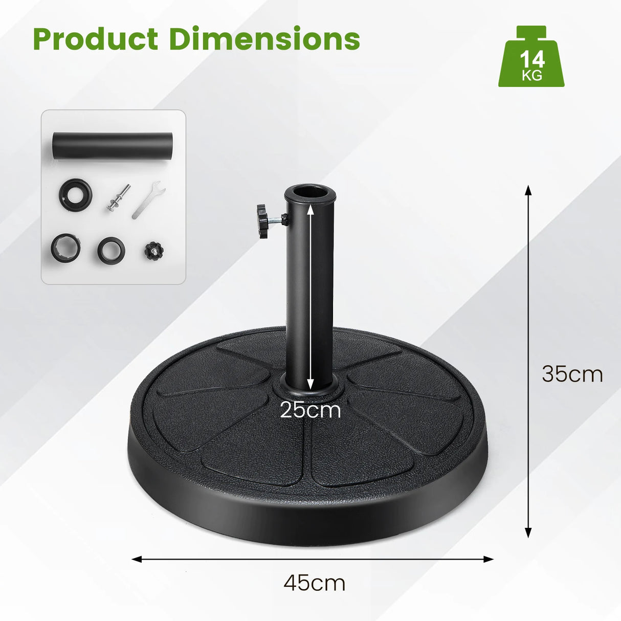 40LBS 21.5Inch Round Outdoor Umbrella Base