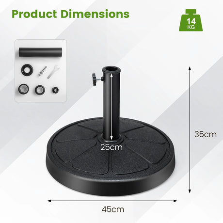 40LBS 21.5Inch Round Outdoor Umbrella Base