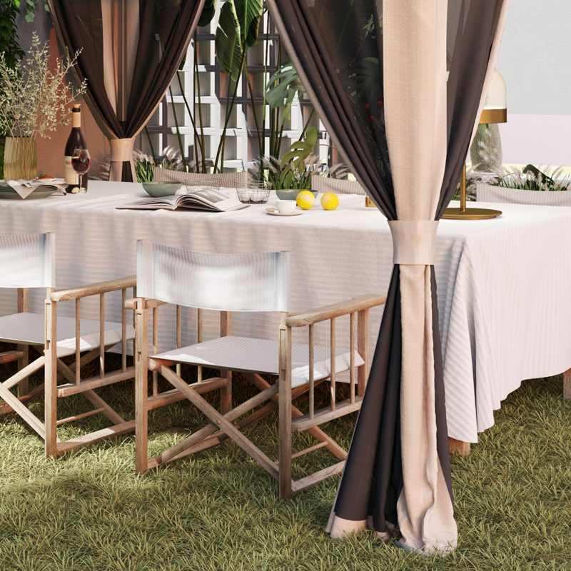 Outsunny 3.6 x 3.6m Pop-Up Gazebo, with Accessories - Beige