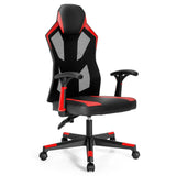 Gaming Chair with Adjustable Mesh Back-Red