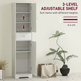 HOMCOM Tall Bathroom Cabinet with Arched Doors - White