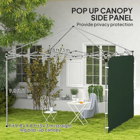 Outsunny 195 x 295cm Replacement Gazebo Sidewall - Green