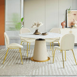 Set of 2 Modern Velvet Dining Chairs with Golden Finished Metal Legs for Kitchen and Dining Room