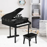 Musical Instrument 30-KeyMini Grand Piano with Bench-Black