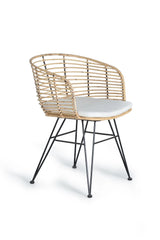 Giner and Colomer  Set Of 2 Rattan And Metal Chairs With Cushions