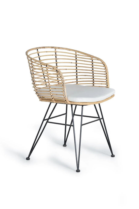 Giner and Colomer  Set Of 2 Rattan And Metal Chairs With Cushions