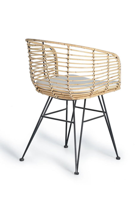 Giner and Colomer  Set Of 2 Rattan And Metal Chairs With Cushions