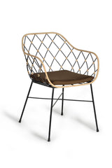 Giner and Colomer  Set Of 2 Rattan And Metal Chairs With Cushions