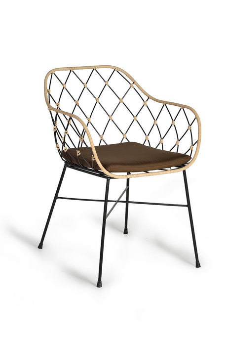 Giner and Colomer  Set Of 2 Rattan And Metal Chairs With Cushions