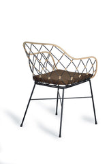 Giner and Colomer  Set Of 2 Rattan And Metal Chairs With Cushions