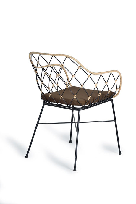 Giner and Colomer  Set Of 2 Rattan And Metal Chairs With Cushions