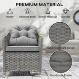 Outsunny Seven-Piece Rattan Dining Set - Light Grey