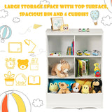 3-Tier Wooden Bookshelf with Spacious Storage Space for Playroom Bedroom