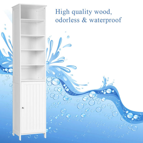 Bathroom Storage Cabinet with 5 Open Shelves for Home
