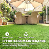 Outsunny Artificial Grass Turf Low Maintenance Realistic Lawn Pet Turf with Drain Holes for Garden 1m x 4m Green