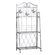 Outsunny Indoor Outdoor Freestanding 3-Tier Garden Plant Stand Metal Flower Display Rack for Potted Plants Balcony Décor 44L x 25W x 96H cm