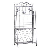 Outsunny Indoor Outdoor Freestanding 3-Tier Garden Plant Stand Metal Flower Display Rack for Potted Plants Balcony Décor 44L x 25W x 96H cm