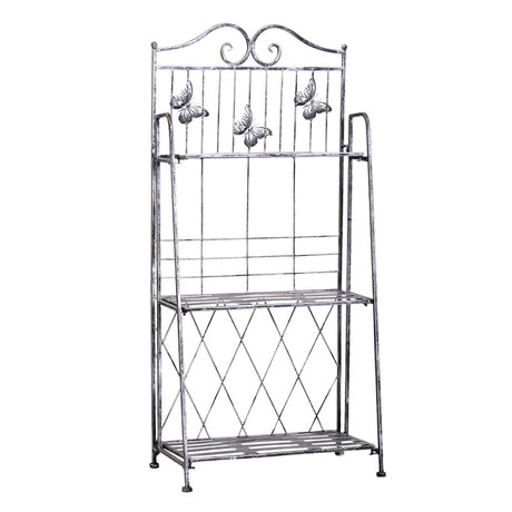 Outsunny Indoor Outdoor Freestanding 3-Tier Garden Plant Stand Metal Flower Display Rack for Potted Plants Balcony Décor 44L x 25W x 96H cm