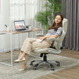Vinsetto Linen-Look Office Chair, with Adjustable Height and Tension - Beige