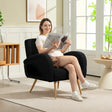 HOMCOM Teddy Fleece Accent Chair - Black