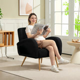HOMCOM Teddy Fleece Accent Chair - Black