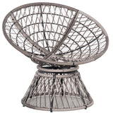 Outsunny 360 Swivel Rattan Papasan Moon Bowl Chair Round Lounge Garden Wicker Basket Seat with Padded Cushion Oversized for Outdoor Indoor, Grey