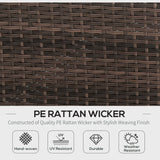 Outsunny Rattan Corner Sofa Set 4-Seater Outdoor Garden Sofa for Patio - Brown