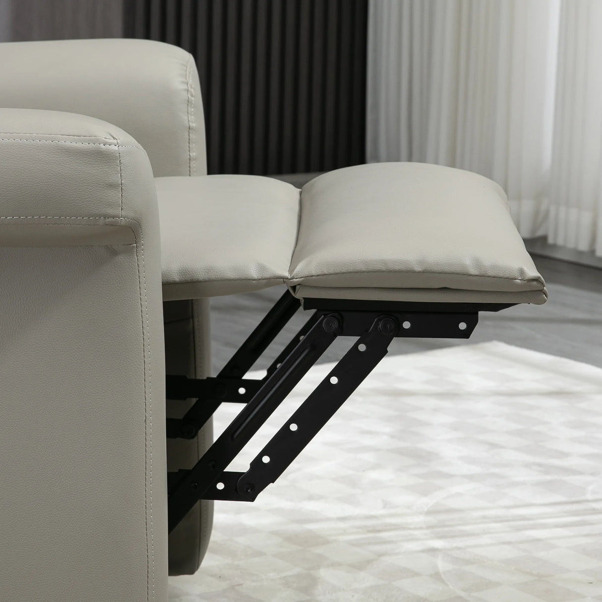 HOMCOM Power Lift Chair Armchair for the Elderly, PU Leather Recliner Chair with Extended Footrest, Remote Control and Side Pocket, Grey