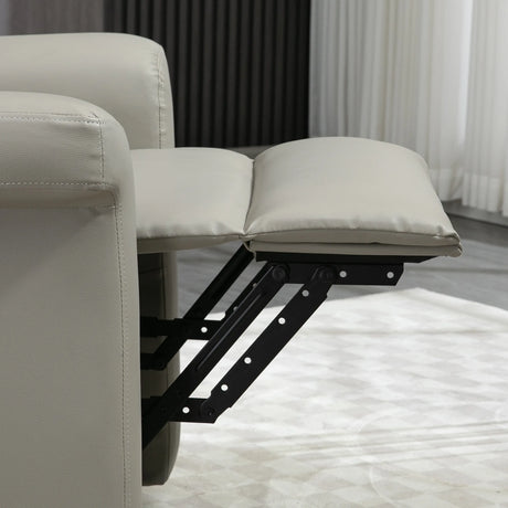 HOMCOM Power Lift Chair Armchair for the Elderly, PU Leather Recliner Chair with Extended Footrest, Remote Control and Side Pocket, Grey