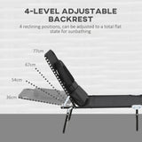 Outsunny Folding Sun Loungers Set of 2 with Face Hole, 4-Position Adjustable Backrest Garden Recliner Chairs Sunbeds, Outdoor Lounge Chairs with 600 D Oxford Cloth Seat, Pillow for Beach, Black