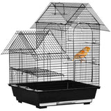 PawHut Metal Bird Cage for Finch, Canary w/ Food Containers, Swing Ring, Tray Handle, 39 x 33 x 47cm