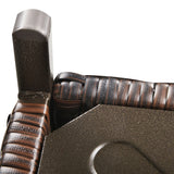 Outsunny Rattan Garden Coffee Table, 55.5 cm Square Wicker Patio Side Coffee Table with 4 cm Umbrella Hole, Metal Bottom and Slatted Top for Outdoor, Balcony, Brown