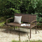 Outsunny All Weather Wicker Garden Loveseat, 2 Seater Poly Rattan Garden Bench, Outdoor Seating Bench Brown