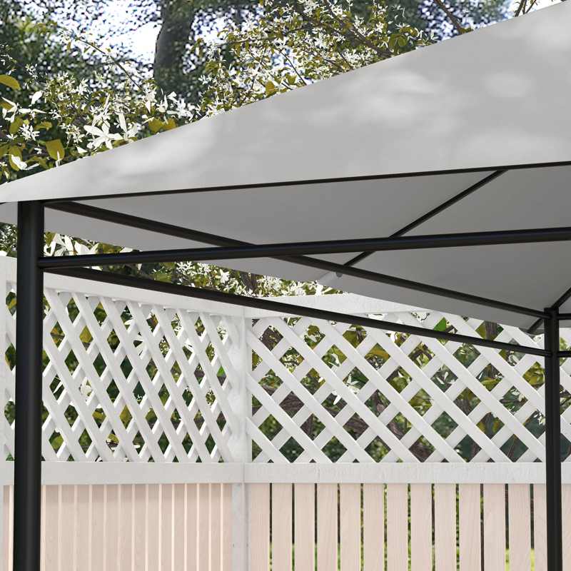 Outsunny 3 x 4m Gazebo Canopy Replacement Cover, Gazebo Roof Replacement (TOP COVER ONLY), Light Grey