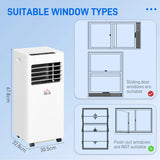 HOMCOM 7000 BTU Air Conditioning Unit, 3-in-1 Portable Air Conditioner, Dehumidifier, Cooling Fan with 2 Speeds, 24H Timer, Remote Control, Digital Display, Window Venting Kit, 26m2