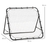 HOMCOM Rebounder Net, Practise Kickback Goal, for Teens, Adults Training - Black