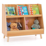 5-Cube Kids Bookshelf and Toy Organizer with Anti-Tipping Kits-Natural
