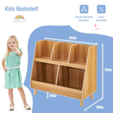 5-Cube Kids Bookshelf and Toy Organizer with Anti-Tipping Kits-Natural