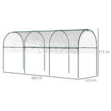 Outsunny Tunnel Tomato Greenhouse with 4 Hoops and Top Tap, Pointed Bottom and Guy Ropes, Clear