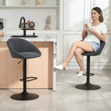 HOMCOM Set of Two Relaxed Tub Bar Stools - Dark Grey