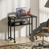 HOMCOM 80 cm Drop Leaf Writing Work Desk - Black