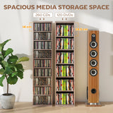 HOMCOM 260 Narrow CD Storage Unit - Natural Wood Finish