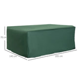Outsunny Outdoor Garden Furniture Cover Waterproof, Anti-UV 600D Heavy Duty Oxford Fabric Patio Furniture Cover for Rectangular Sofa Table Set, Green, 205 x 145 x 70 cm