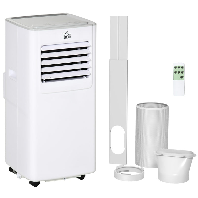 HOMCOM 7000 BTU Air Conditioning Unit, 3-in-1 Portable Air Conditioner, Dehumidifier, Cooling Fan with 2 Speeds, 24H Timer, Remote Control, LED Display, Window Venting Kit, 15m2